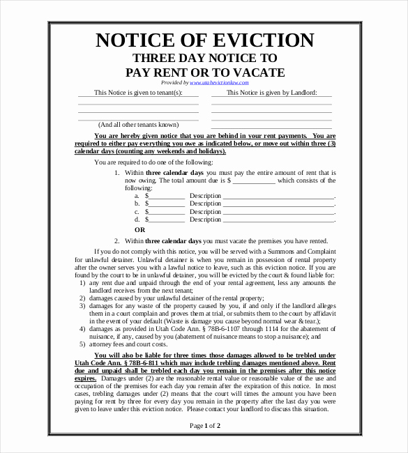 30 Day Eviction Notice Template Best Of 38 Eviction Notice Templates Pdf Google Docs Ms Word