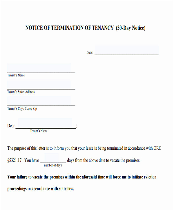 30 Day Eviction Notice Template Elegant 32 Eviction Notice Templates Pdf Google Docs Ms Word