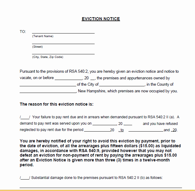 30 Day Eviction Notice Template Fresh 30 Day Eviction Notice