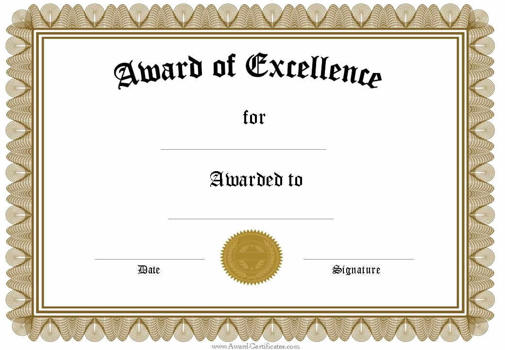 Award Certificate Template Free Awesome Free Funny Award Certificates Templates