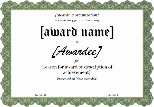 Award Certificate Template Free Inspirational Fancy Award Certificate for Any Occasion Template