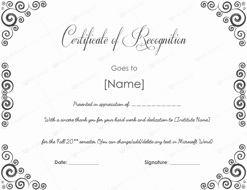 Award Certificate Template Free Luxury Printable Certificate Of Achievement Template