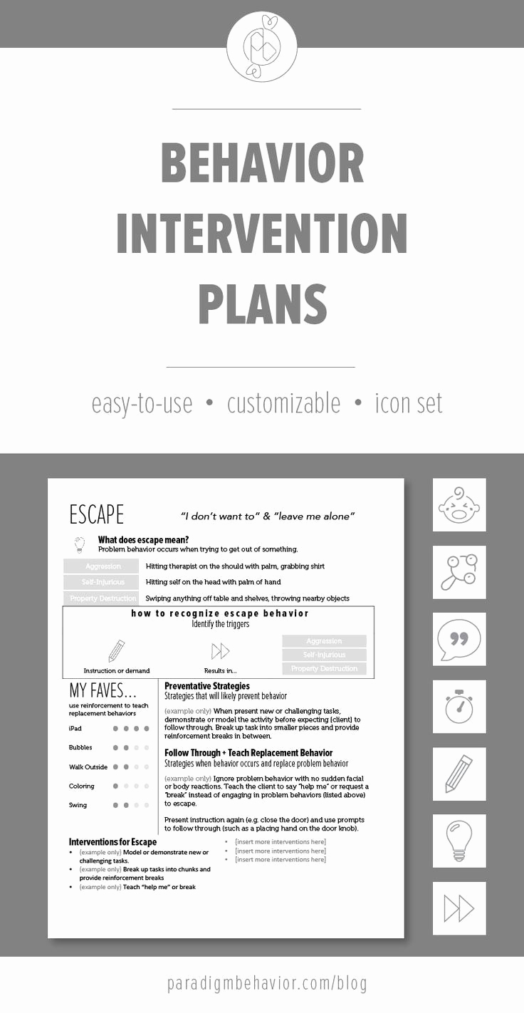 Behavior Intervention Plan Template Fresh these Behavior Intervention Plan Bip Templates are Meant
