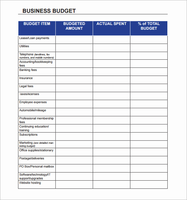 Business Budget Template Excel Luxury Business Bud Template 13 Download Free Documents In