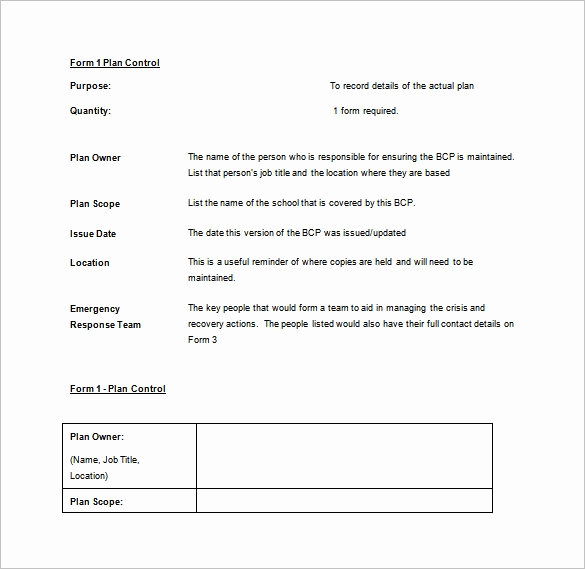 Business Continuity Plan Sample Unique Business Continuity Plan Template 11 Download Free Word