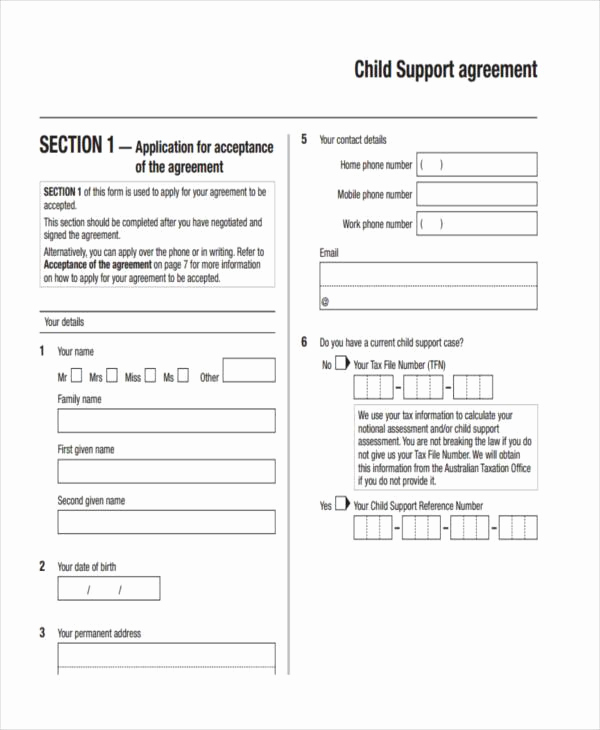Child Support Agreement Template Inspirational 7 Child Support Agreement form Samples Free Sample