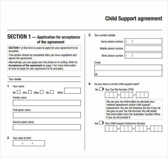 Child Support Agreement Template Lovely Child Support Agreement 9 Download Free Documents In Pdf