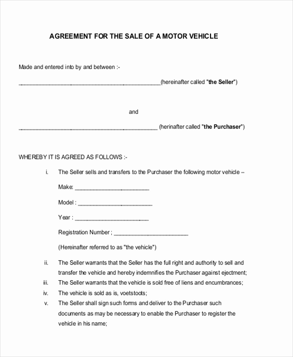 Contract for Selling A Car Unique Sample Buy Sell Agreement form 8 Free Documents In Pdf
