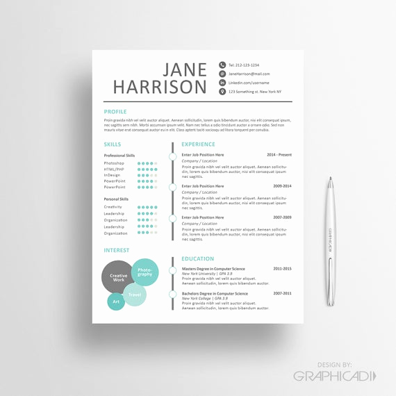 Creative Cover Letter Template Beautiful Creative Resume Template Cover Letter Word Resume by