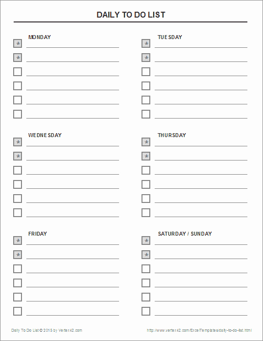 Daily to Do List Template Awesome Daily to Do List