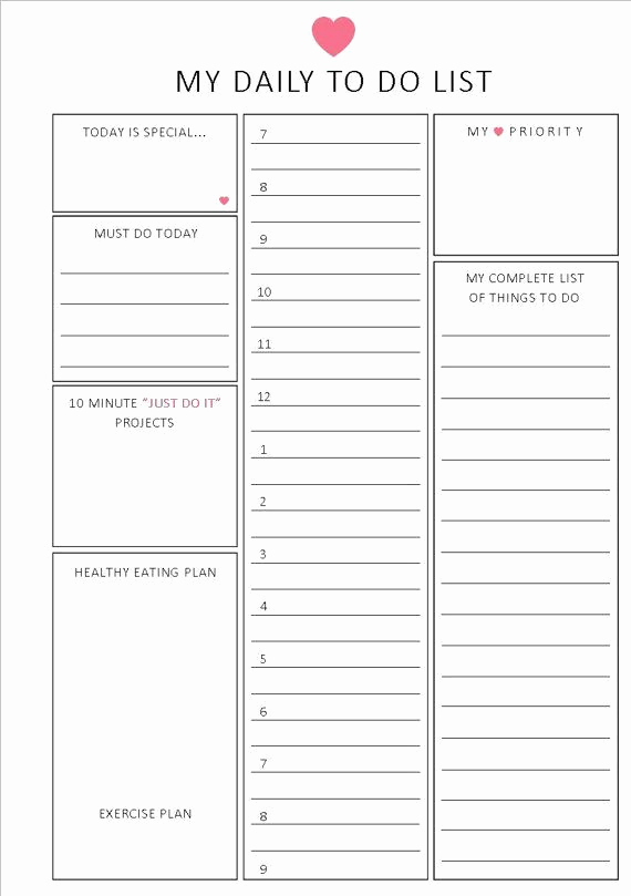 Daily to Do List Template Elegant Daily to Do List Hourly format A5 Printable Planner