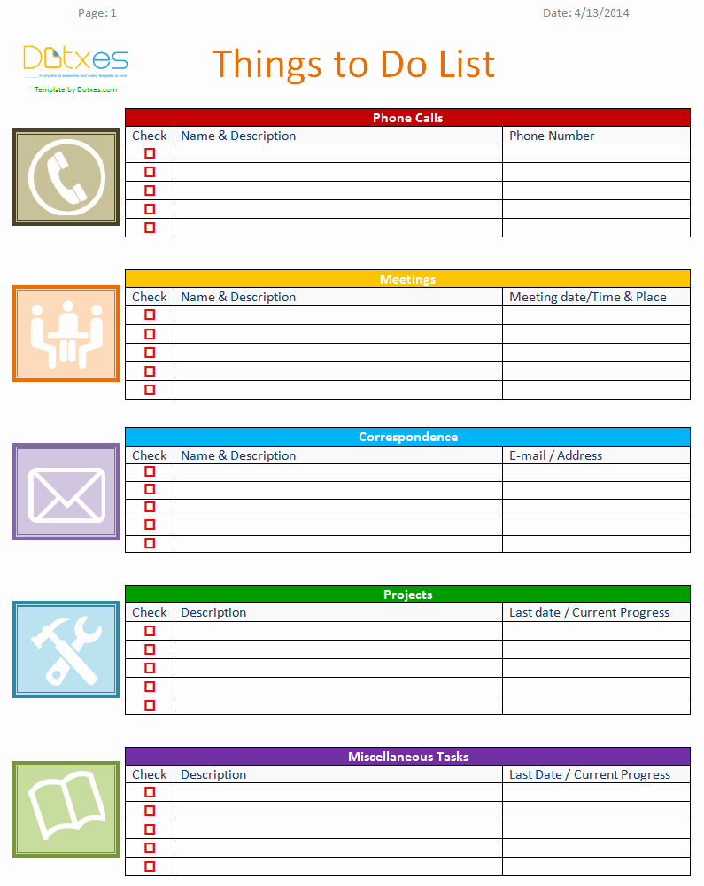 Daily to Do List Template Unique to Do List Template Business Version Dotxes