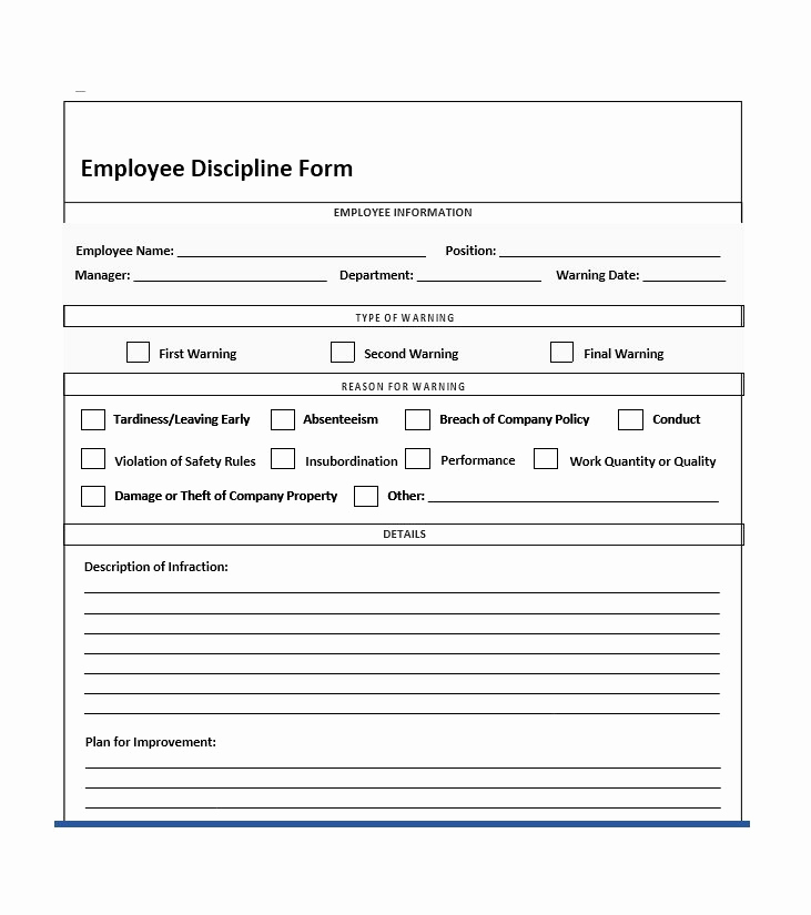 Employee Disciplinary Action form Awesome 40 Employee Disciplinary Action forms Template Lab