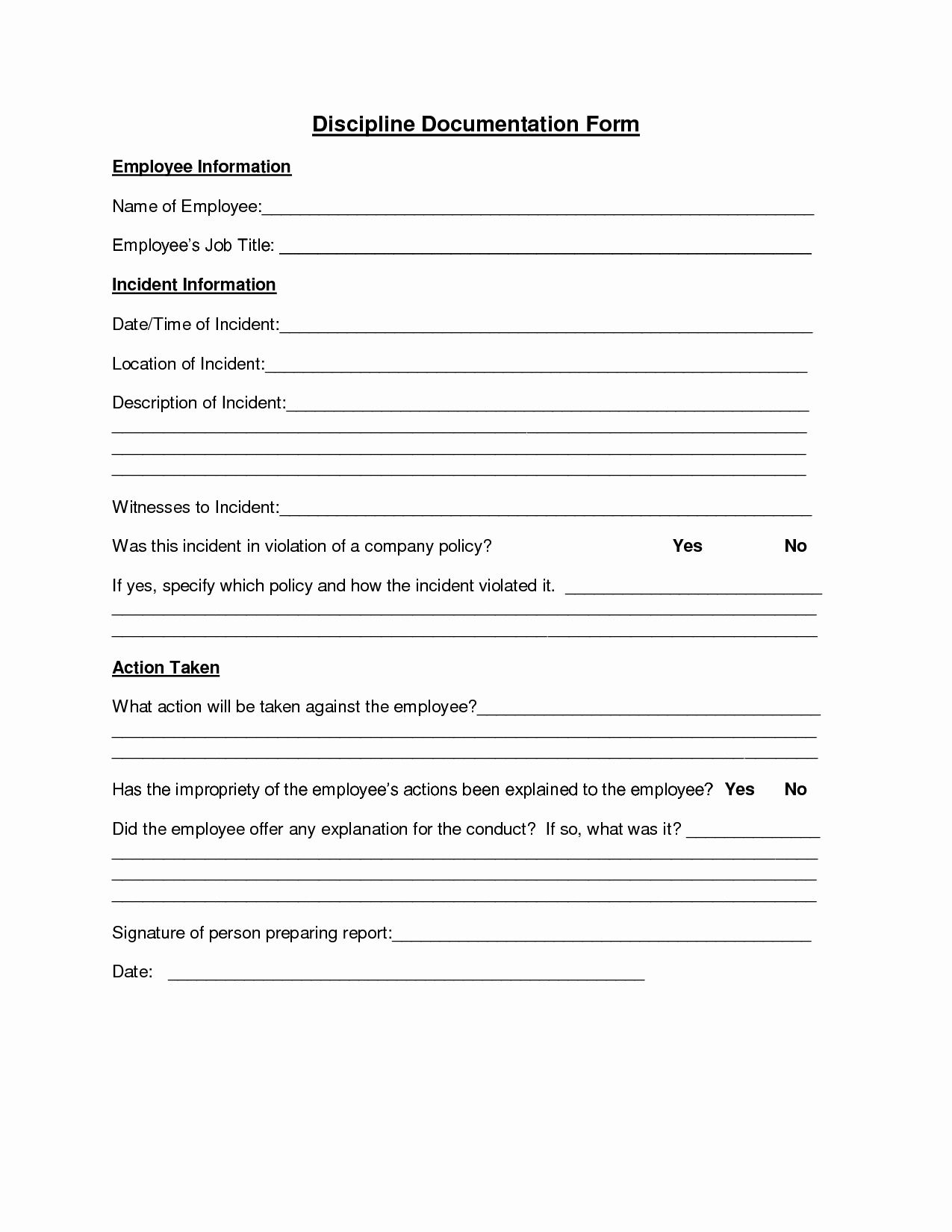 Employee Disciplinary Action form Elegant Best S Of Employee Write Up Template Word Employee