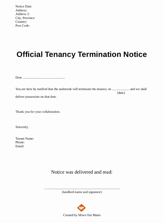 End Of Lease Letter Inspirational [pdf] End Of Tenancy Letter Template