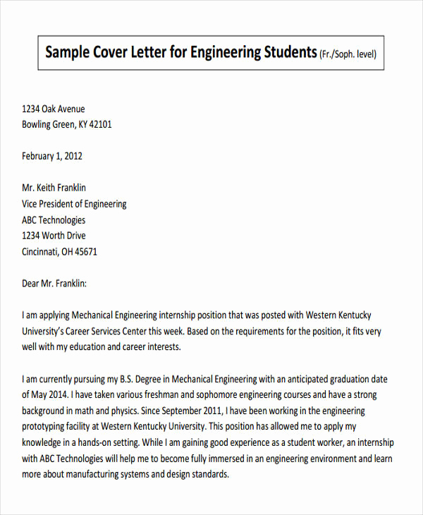 Engineering Internship Cover Letter Awesome 47 Engineering Resume Samples Pdf Doc