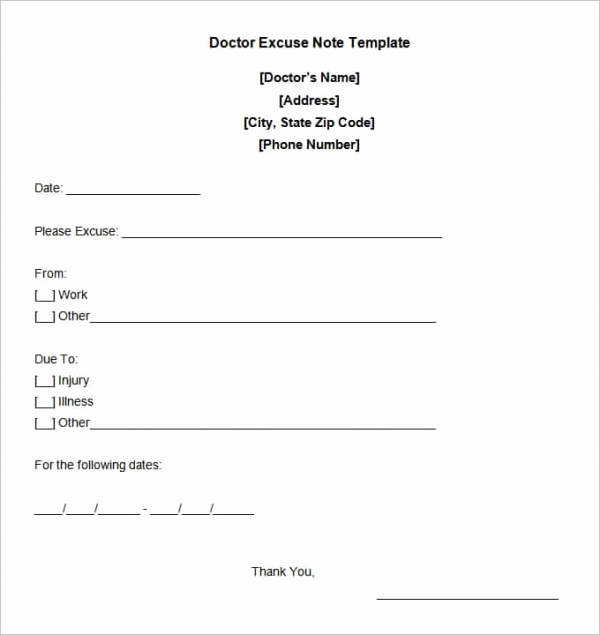 Excuse Note for School Beautiful 31 Doctors Note Templates Pdf Doc