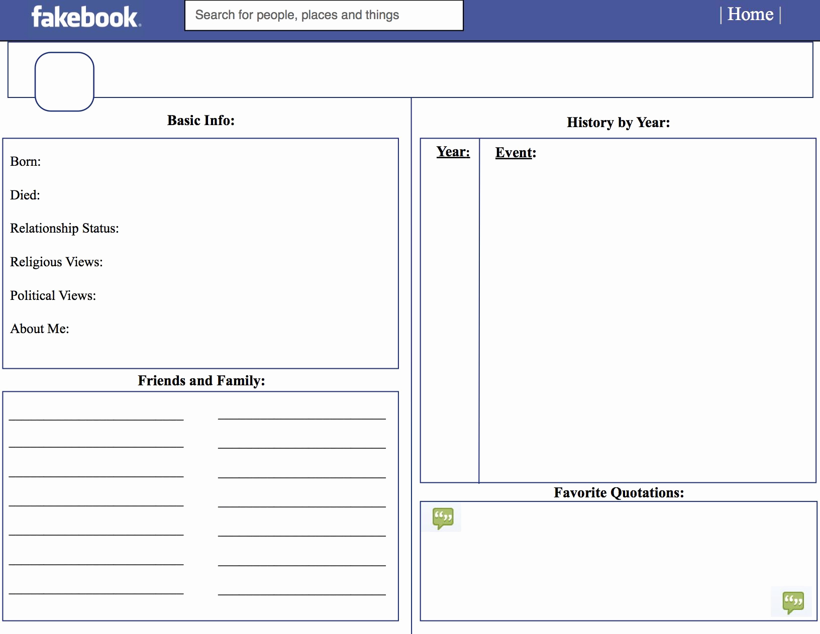 Facebook Template for Students New Template for Teachers