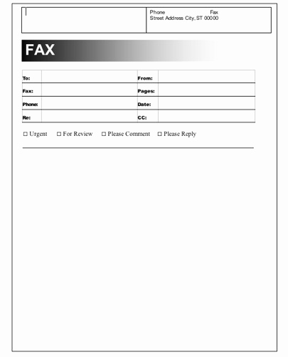 Fax Cover Sheet Template Word Elegant 6 Fax Cover Sheet Templates Excel Pdf formats