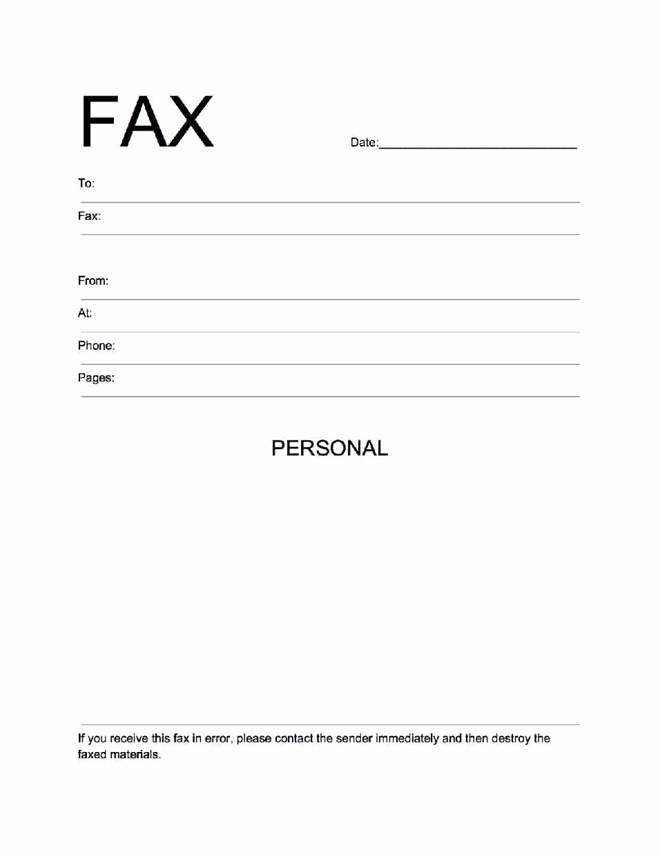 Fax Cover Sheet Template Word Lovely Fax Cover Sheet Pdf Excel &amp; Word