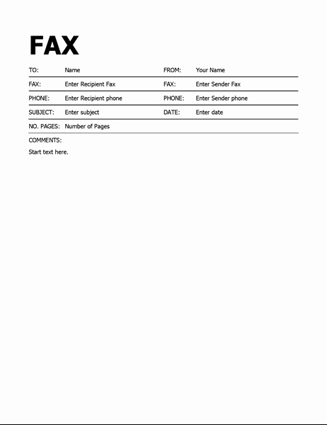 Fax Cover Sheet Template Word Unique Bold Fax Cover