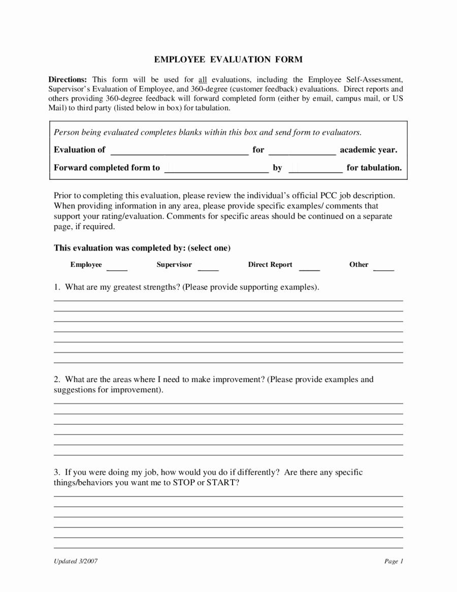 30 free employee evaluation forms printable