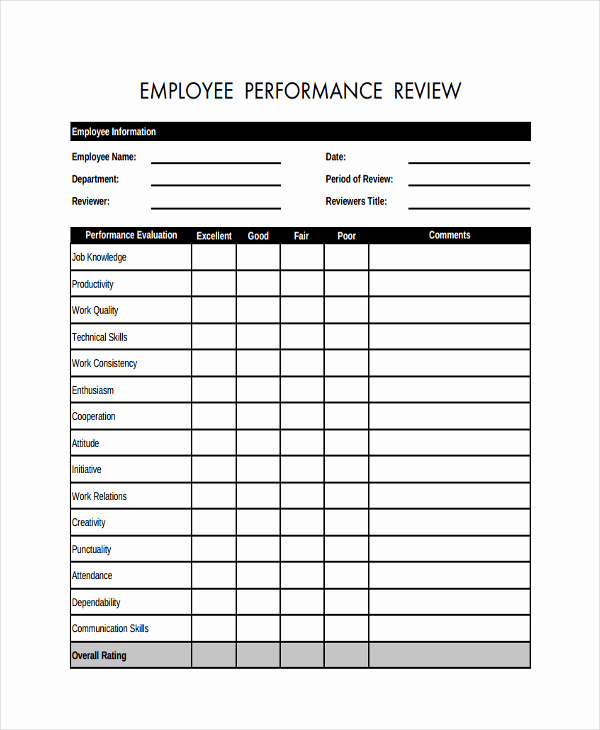 Printable Employee Evaluation Forms Free Printable Forms Free Online