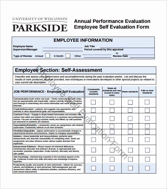 employee self evaluation