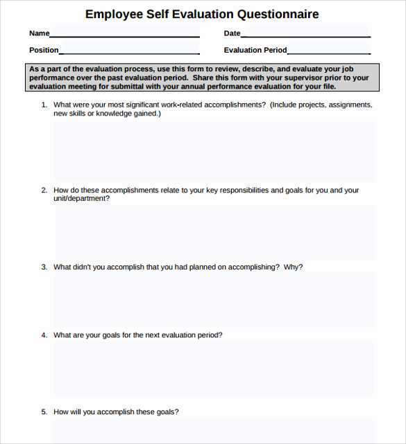 Free Employee Evaluation forms Printable New Free Employee Self Evaluation forms Printable