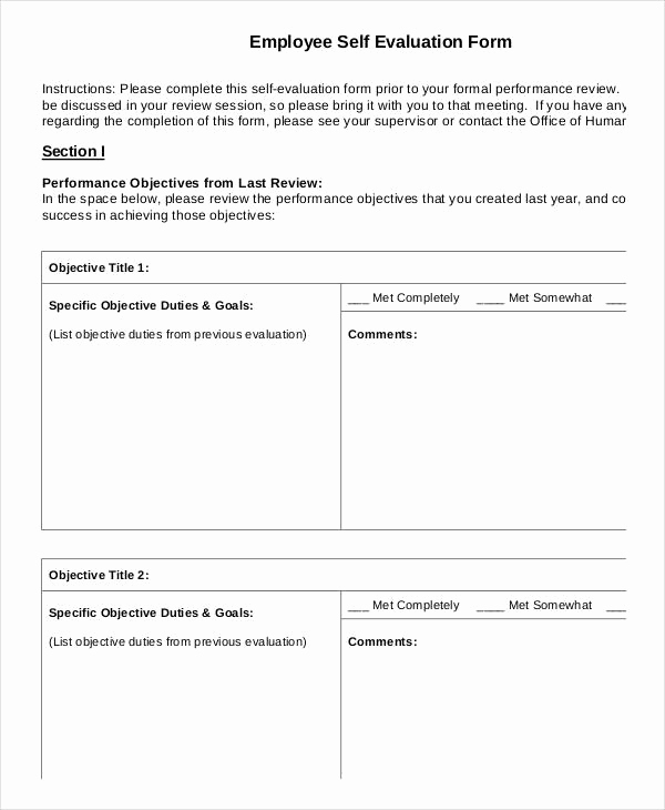 Free Employee Evaluation forms Printable Unique 21 Free Self Evaluation forms