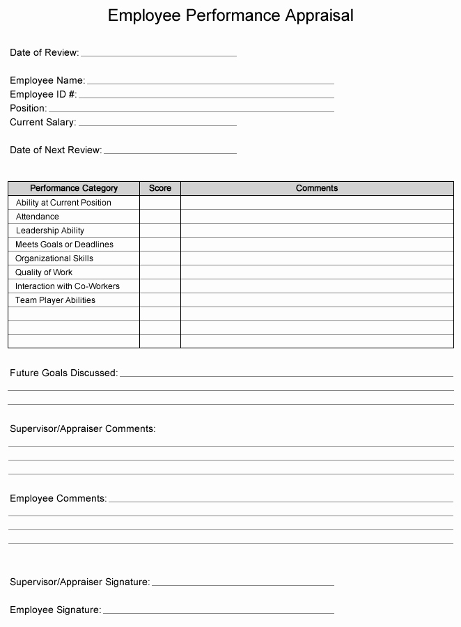 Free Employee Evaluation forms Printable Unique Free Printable Job Application