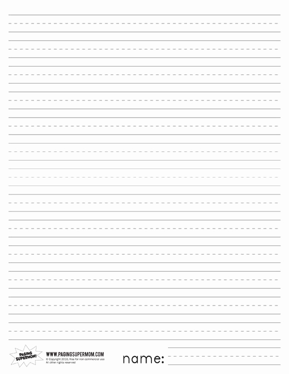 Free Printable Lined Paper Beautiful Printable Primary Lined Paper Paging Supermom