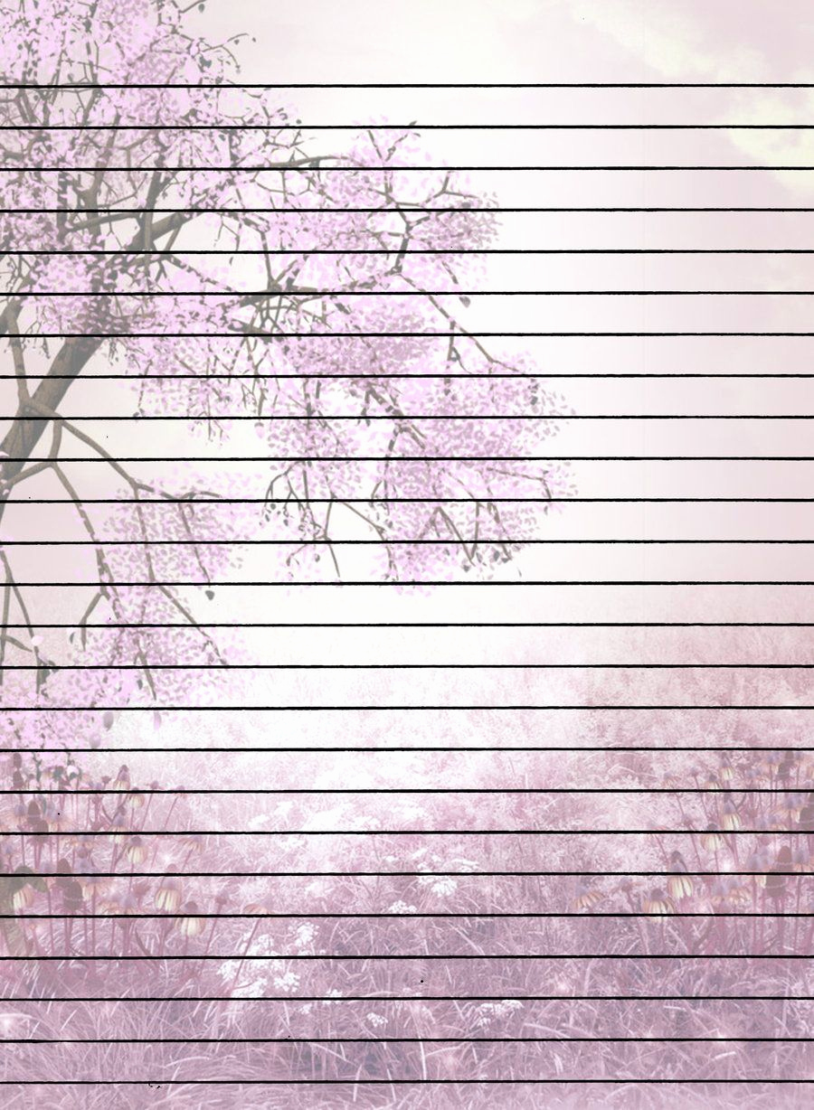 Free Printable Lined Paper Luxury Tree with Flowers Lined Printable Stationary