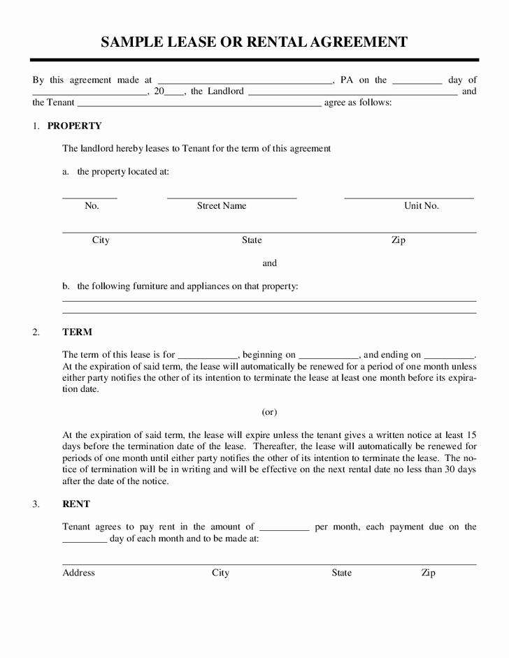 Free Printable Rental Agreement Inspirational Printable Sample Rental Agreement Template form