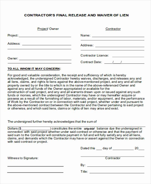 General Release form Template New General Release Of Liability form Sample 7 Examples In