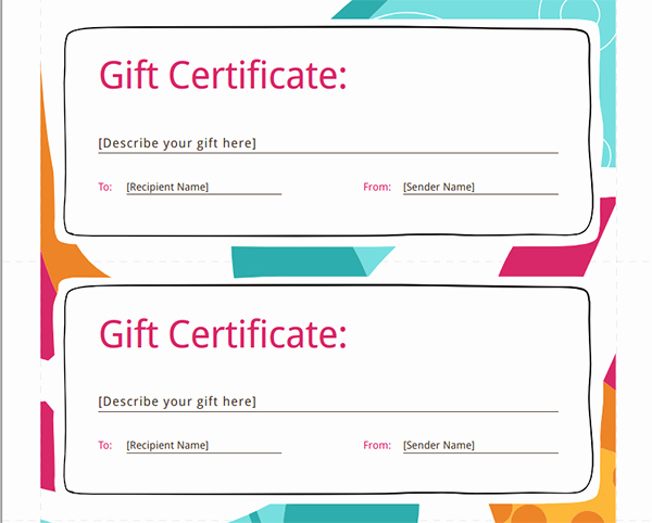 Gift Certificate Template Pages Inspirational Printable Gift Certificate Templates