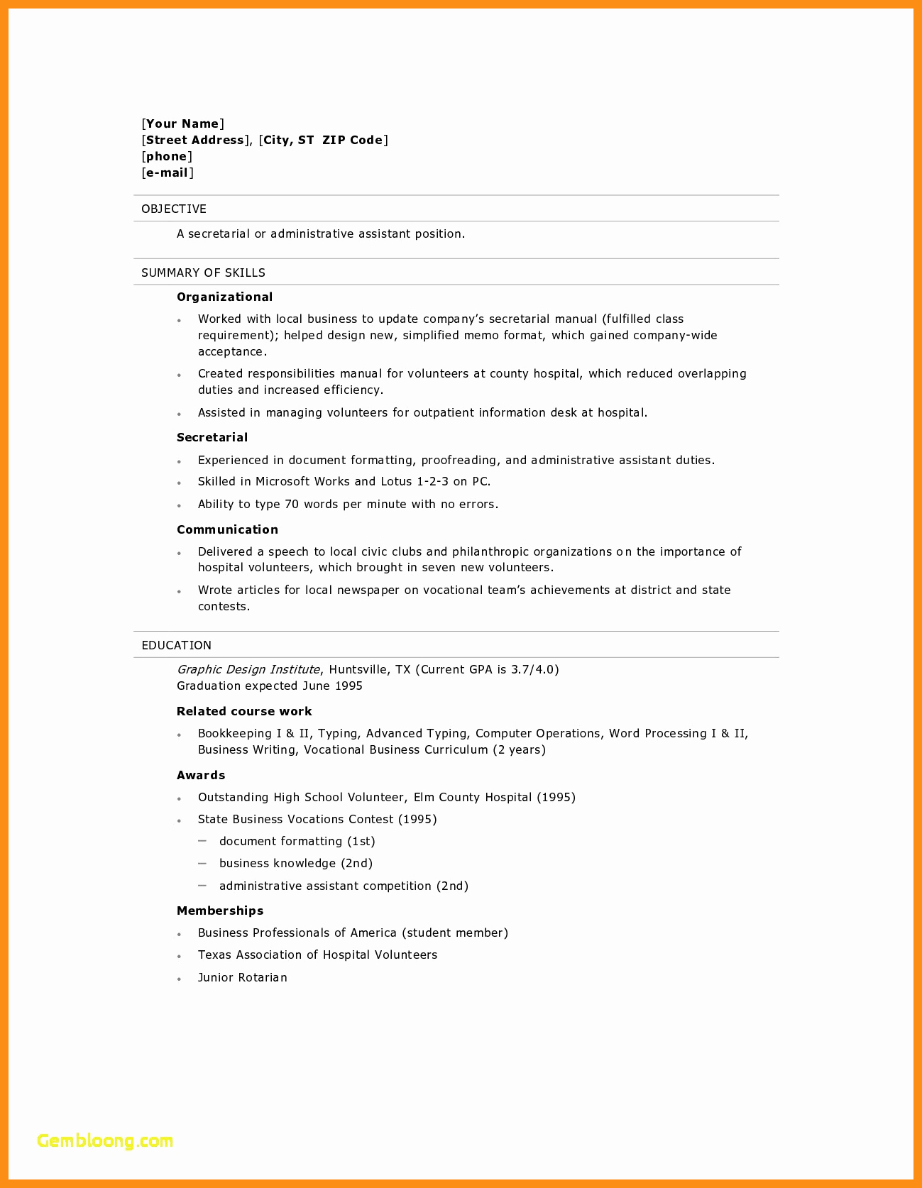 High School Diploma On Resume Unique 9 10 High School Diploma On Resume Examples