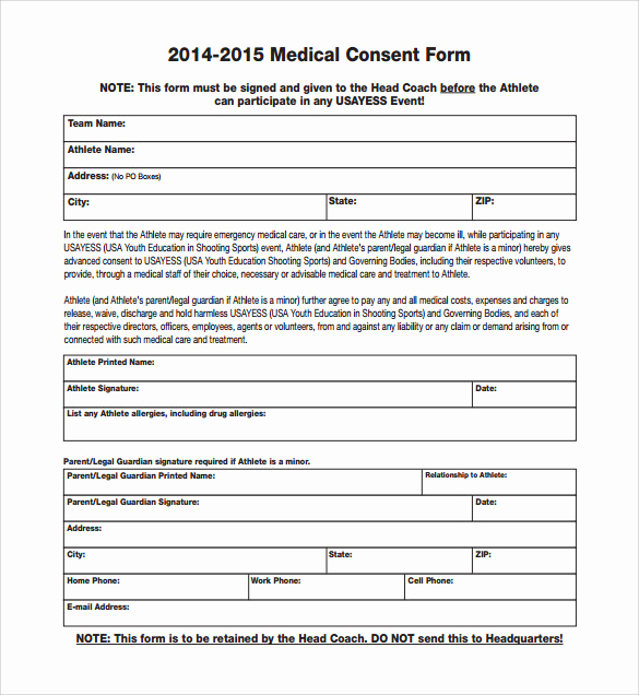 Medical Consent form Template Awesome 14 Medical Consent form Templates – Free Samples