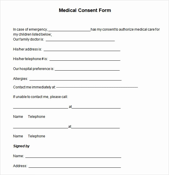 Medical Consent form Template Awesome Medical Consent form Minor Child Treatment Template