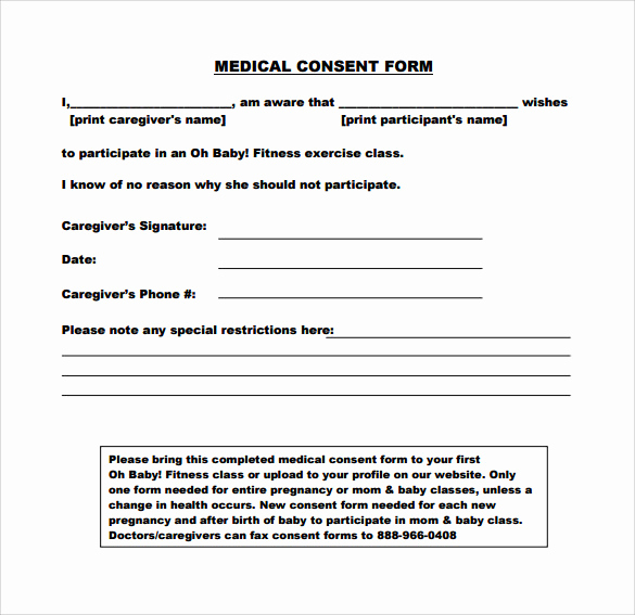 Medical Consent form Template Inspirational Sample Medical Consent form 11 Free Documents Download