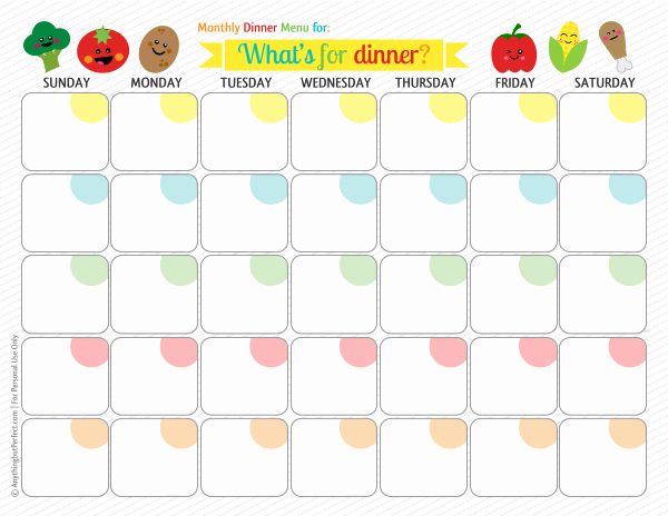 Monthly Meal Planner Template Beautiful 28 Useful Printable Monthly Meal Planners