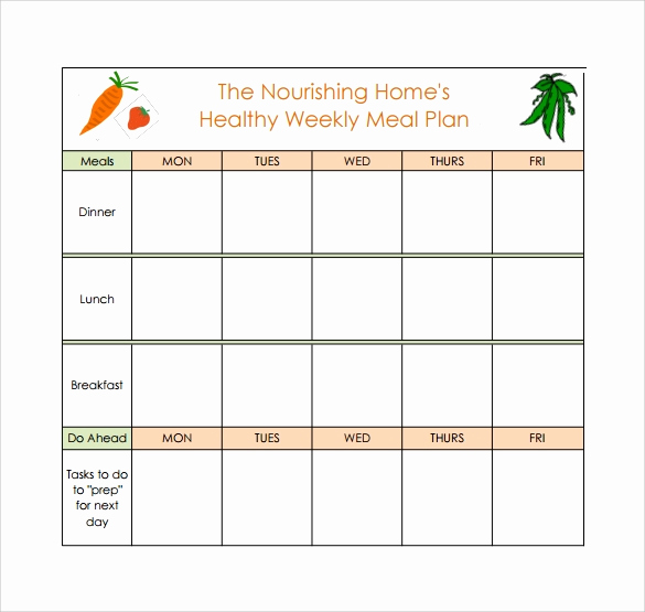 Monthly Meal Planner Template Elegant 18 Meal Planning Templates Pdf Excel Word