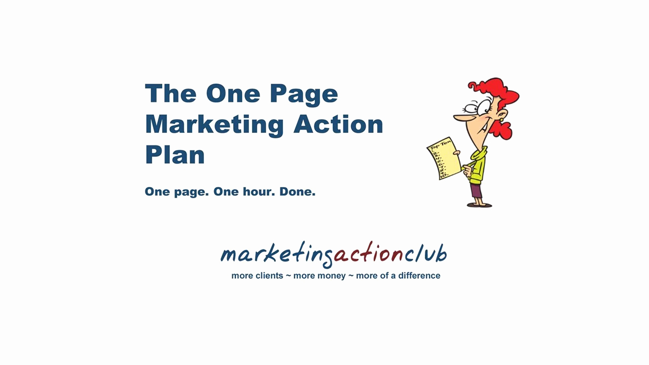 One Page Marketing Plan Best Of E Page Marketing Action Plan