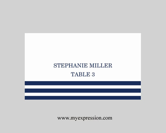 wedding place cards template folded navy