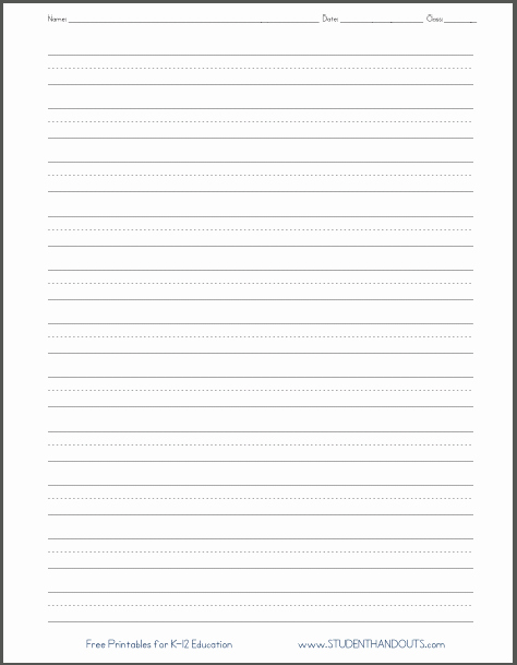 Printable Lined Paper Pdf New Blank Lined Paper Handwriting Practice Worksheet