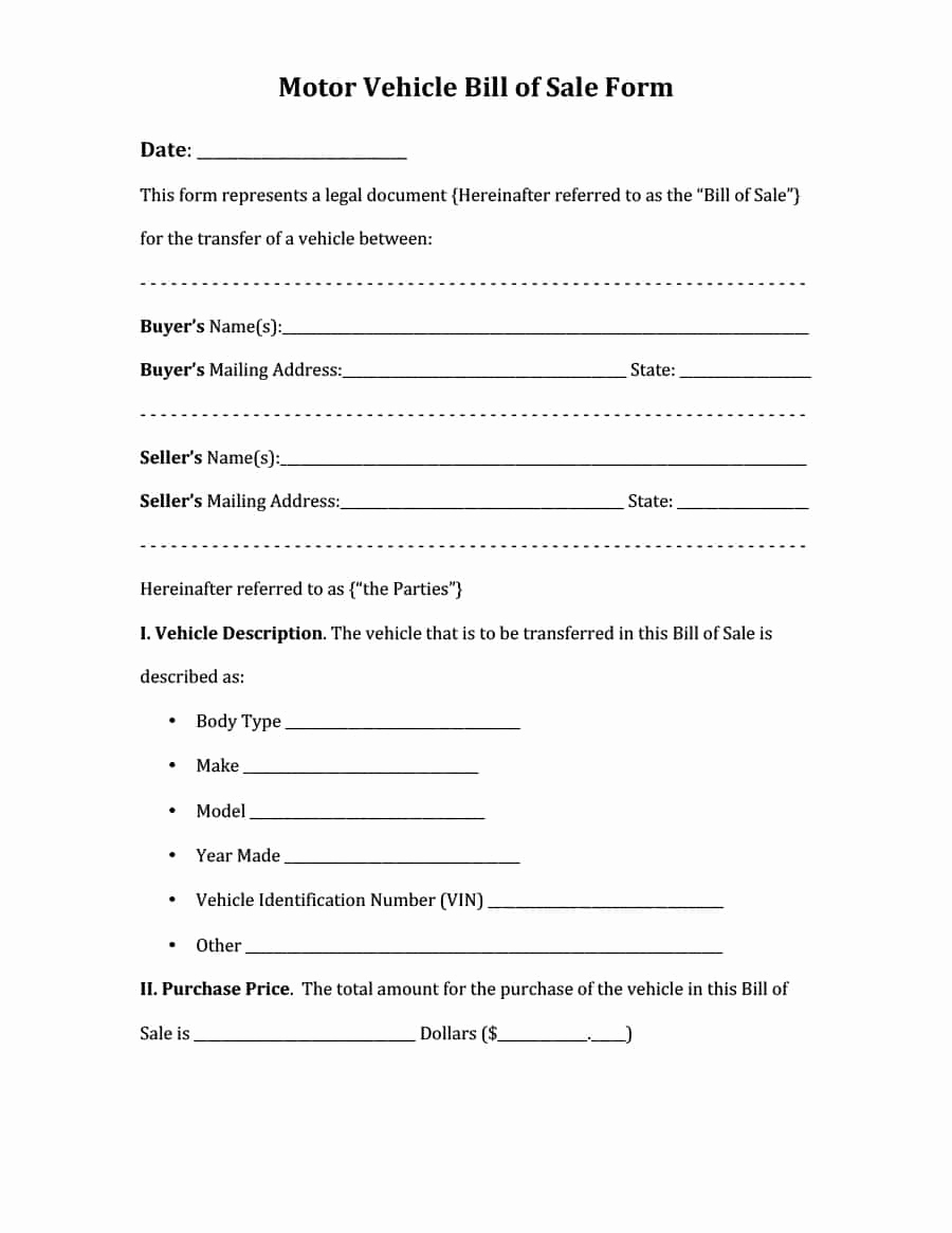 Printable Vehicle Purchase Agreement Lovely 42 Printable Vehicle Purchase Agreement Templates