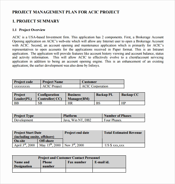 Project Management Plan Example Lovely 9 Configuration Management Plan Templates