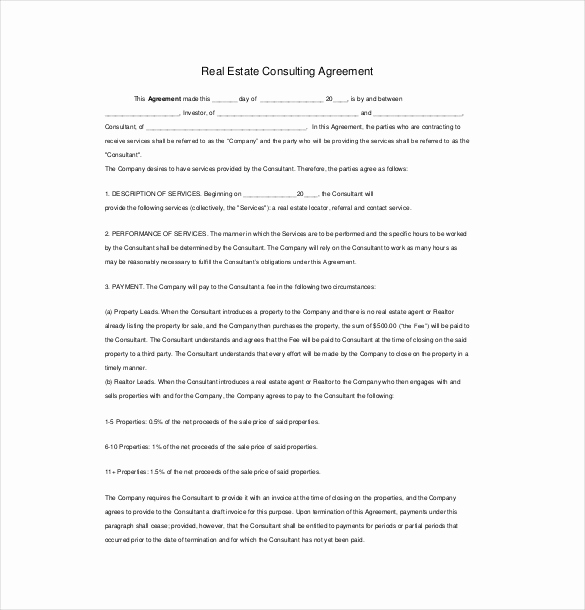 Real Estate Contract Template Elegant 15 Consulting Agreement Templates Docs Pages