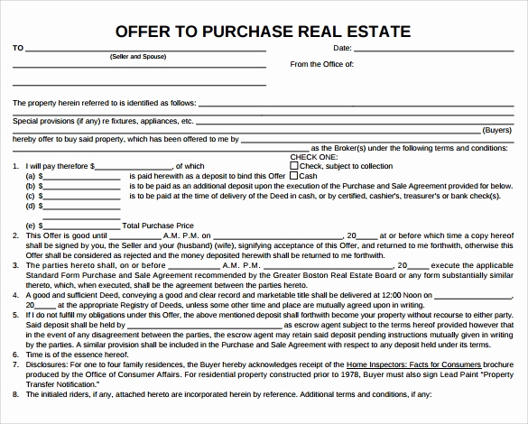 Real Estate Offer Letter Beautiful Fer to Buy House Letter Sample
