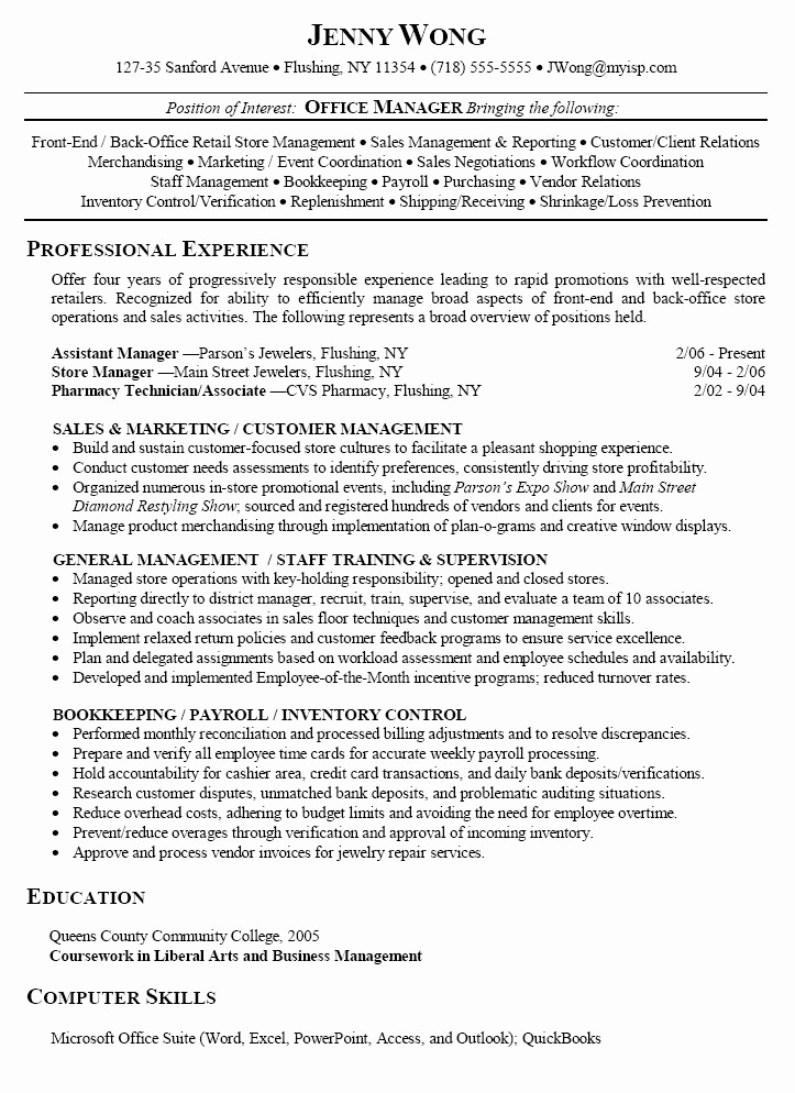 Retail Store Manager Resume Luxury Retail Store Manager Bination Resume Sample Retail